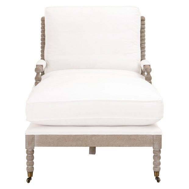 Essentials For Living Rouleau Chaise Lounge~ LiveSmart Peyton-Pearl, Natural Gray Oak