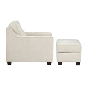 Crestview Collection Stella Cream Ottoman
