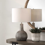 Casa Bella Living Ivory With Black Undertones Ceramic Table Lamp