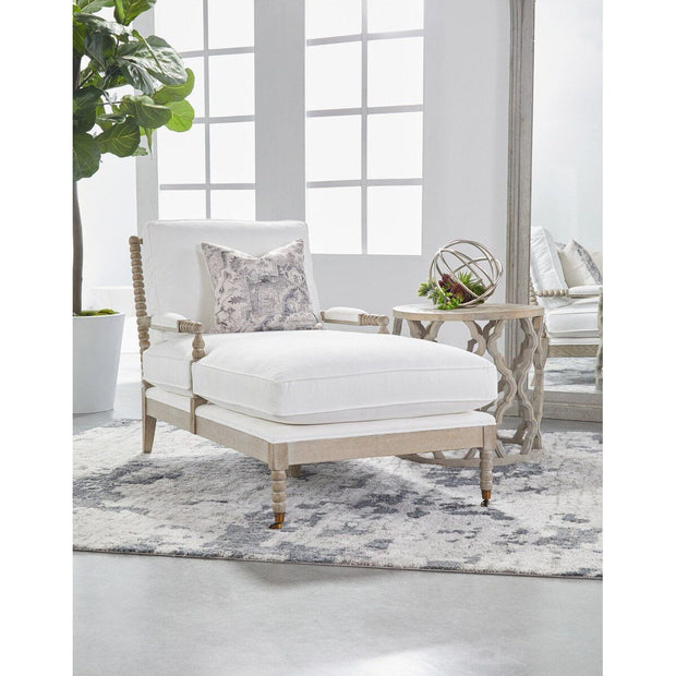Essentials For Living Rouleau Chaise Lounge~ LiveSmart Peyton-Pearl, Natural Gray Oak
