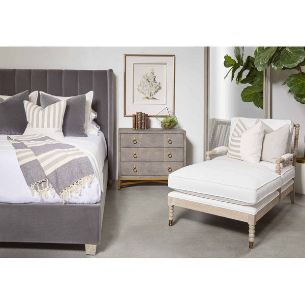 Essentials For Living Rouleau Chaise Lounge~ LiveSmart Peyton-Pearl, Natural Gray Oak