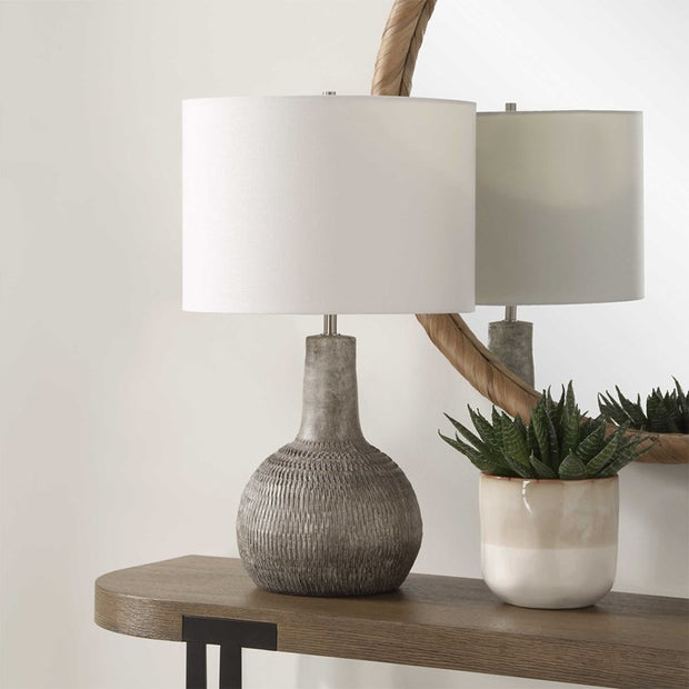 Casa Bella Living Ivory With Black Undertones Ceramic Table Lamp