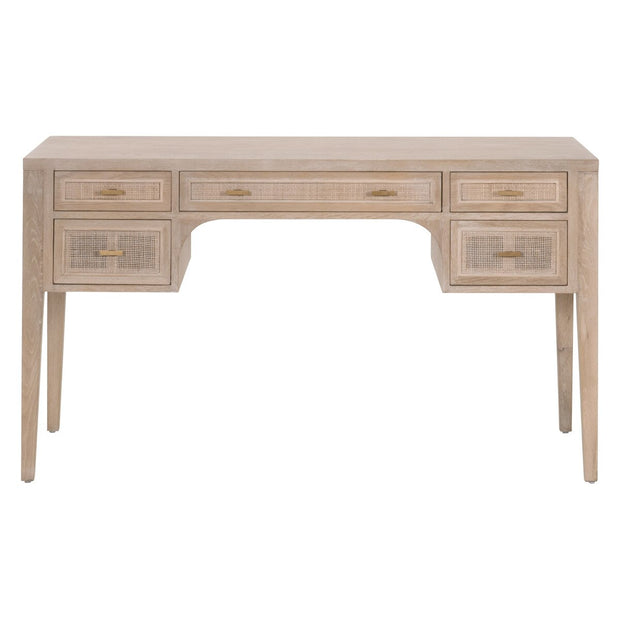 Essentials For Living Cane Desk ~ Smoke Gray Oak, Smoke Gray Cane