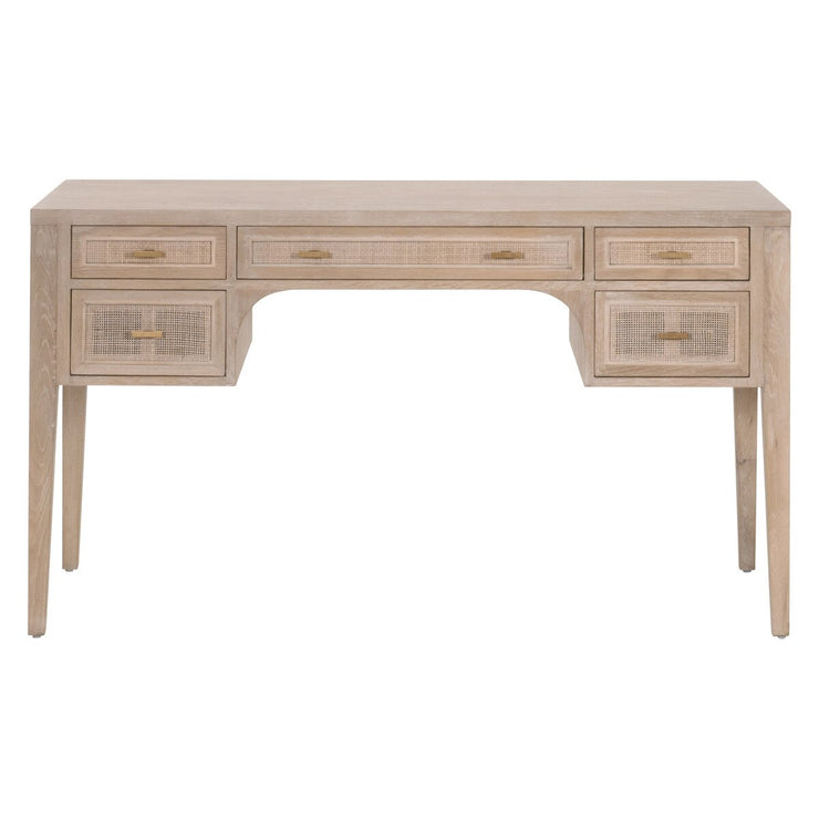 Essentials For Living Cane Desk ~ Smoke Gray Oak, Smoke Gray Cane