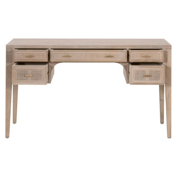 Essentials For Living Cane Desk ~ Smoke Gray Oak, Smoke Gray Cane