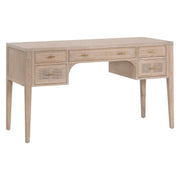 Essentials For Living Cane Desk ~ Smoke Gray Oak, Smoke Gray Cane