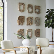 Uttermost Bahati Set of 9 Whitewashed Ivory Suar Wood Wall Art Decor