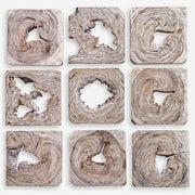 Uttermost Bahati Set of 9 Whitewashed Ivory Suar Wood Wall Art Decor