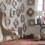 Uttermost Bahati Set of 9 Whitewashed Ivory Suar Wood Wall Art Decor