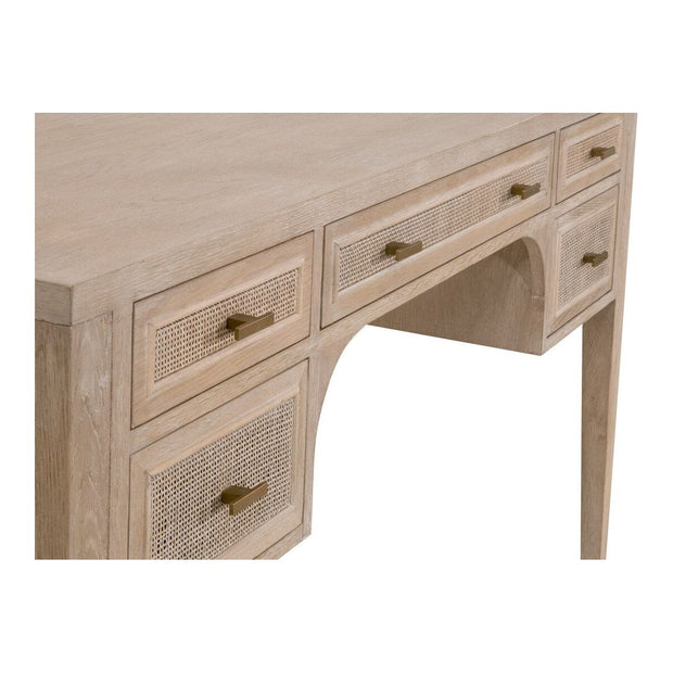 Essentials For Living Cane Desk ~ Smoke Gray Oak, Smoke Gray Cane