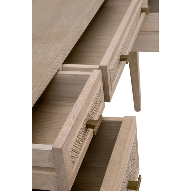 Essentials For Living Cane Desk ~ Smoke Gray Oak, Smoke Gray Cane