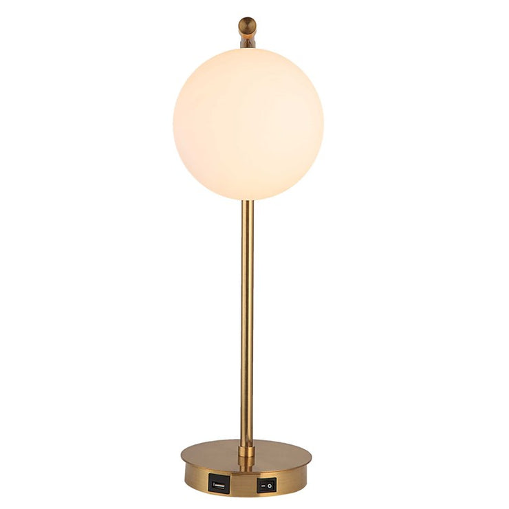 Casa Bella Living White Glass Globe With Gold Finish Desk Lamp