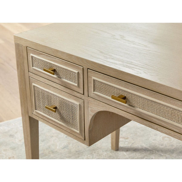 Essentials For Living Cane Desk ~ Smoke Gray Oak, Smoke Gray Cane