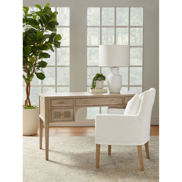 Essentials For Living Cane Desk ~ Smoke Gray Oak, Smoke Gray Cane