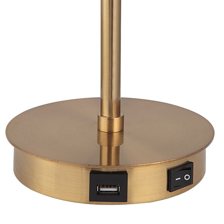 Casa Bella Living White Glass Globe With Gold Finish Desk Lamp