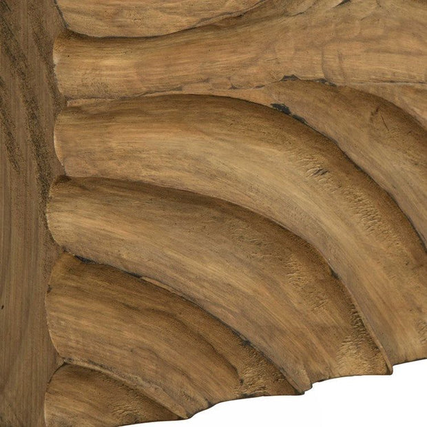 Uttermost Channels Set of 2 Hand Carved Natural Finished Pine Wood Wall Art Decor