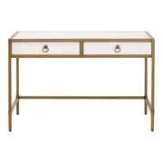Essentials For Living Strand Shagreen Desk~ Pearl Shagreen, Brushed Gold