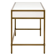 Essentials For Living Strand Shagreen Desk~ Pearl Shagreen, Brushed Gold