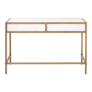 Essentials For Living Strand Shagreen Desk~ Pearl Shagreen, Brushed Gold
