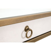 Essentials For Living Strand Shagreen Desk~ Pearl Shagreen, Brushed Gold
