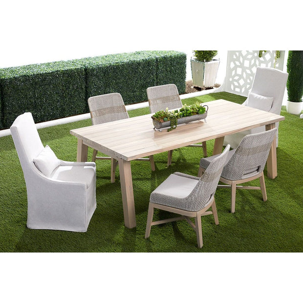 Essentials For Living Adele Outdoor Slipcover Dining Chair ~ Performance Blanca, Gray Teak