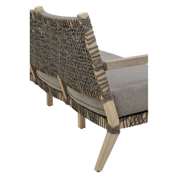 Essentials For Living Costa Outdoor 77” Sofa ~ Dove Flat Rope, Performance Dove, Gray Teak