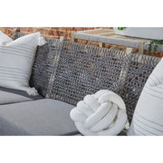 Essentials For Living Costa Outdoor 77” Sofa ~ Dove Flat Rope, Performance Dove, Gray Teak