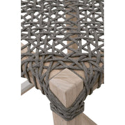 Essentials For Living Costa Outdoor Backless Counter Stool~ Dove Flat Rope, Gray Teak