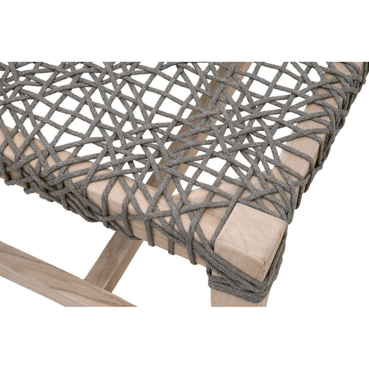 Essentials For Living Costa Outdoor Bench ~ Dove Flat Rope, Gray Teak