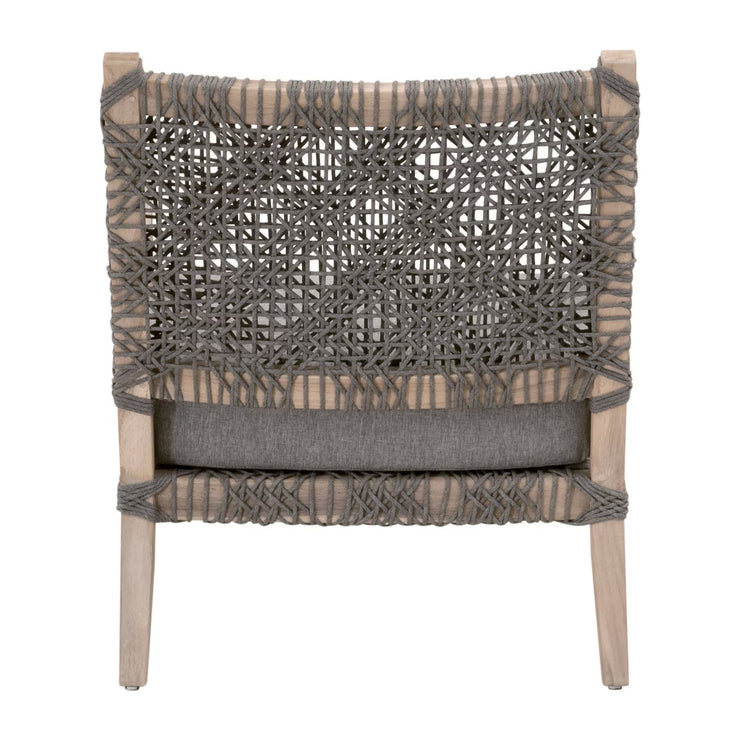 Essentials For Living Costa Outdoor Club Chair ~ Dove Flat Rope, Performance Dove, Gray Teak