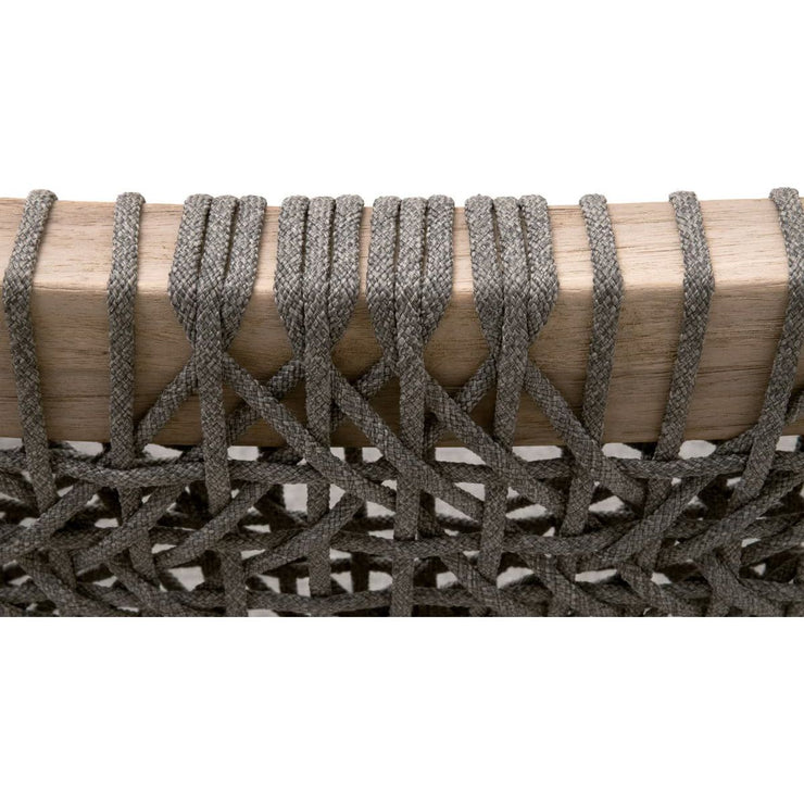 Essentials For Living Costa Outdoor Club Chair ~ Dove Flat Rope, Performance Dove, Gray Teak