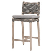 Essentials For Living Costa Outdoor Counter Stool ~ Dove Flat Rope, Performance Dove, Gray Teak