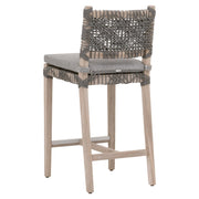 Essentials For Living Costa Outdoor Counter Stool ~ Dove Flat Rope, Performance Dove, Gray Teak