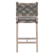Essentials For Living Costa Outdoor Counter Stool ~ Dove Flat Rope, Performance Dove, Gray Teak