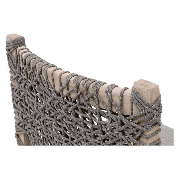 Essentials For Living Costa Outdoor Counter Stool ~ Dove Flat Rope, Performance Dove, Gray Teak