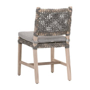 Essentials For Living Costa Outdoor Dining Chair ~ Dove Flat Rope, Performance Dove, Gray Teak