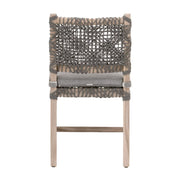 Essentials For Living Costa Outdoor Dining Chair ~ Dove Flat Rope, Performance Dove, Gray Teak