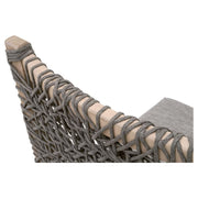 Essentials For Living Costa Outdoor Dining Chair ~ Dove Flat Rope, Performance Dove, Gray Teak