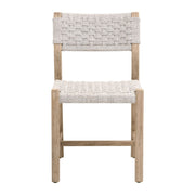 Essentials For Living Kitts Outdoor Dining Chair ~ White Speckle Twist Rope, Weathered Ever Teak