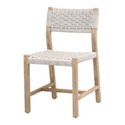 Essentials For Living Kitts Outdoor Dining Chair ~ White Speckle Twist Rope, Weathered Ever Teak