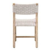Essentials For Living Kitts Outdoor Dining Chair ~ White Speckle Twist Rope, Weathered Ever Teak