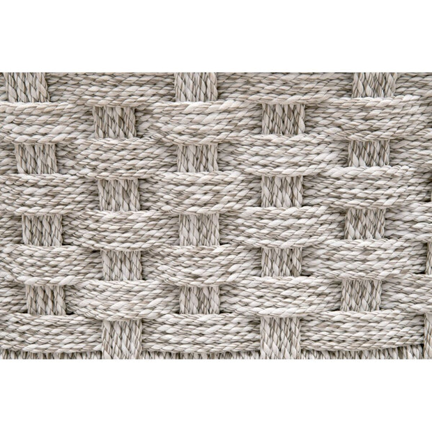 Essentials For Living Kitts Outdoor Dining Chair ~ White Speckle Twist Rope, Weathered Ever Teak