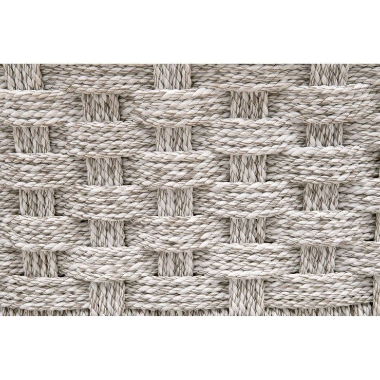Essentials For Living Kitts Outdoor Dining Chair ~ White Speckle Twist Rope, Weathered Ever Teak
