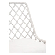 Essentials For Living Lattis Outdoor Dining Chair ~ White Speckle Flat Rope, Performance White Speckle, Gray Teak