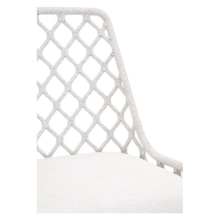Essentials For Living Lattis Outdoor Dining Chair ~ White Speckle Flat Rope, Performance White Speckle, Gray Teak
