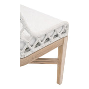 Essentials For Living Lattis Outdoor Dining Chair ~ White Speckle Flat Rope, Performance White Speckle, Gray Teak