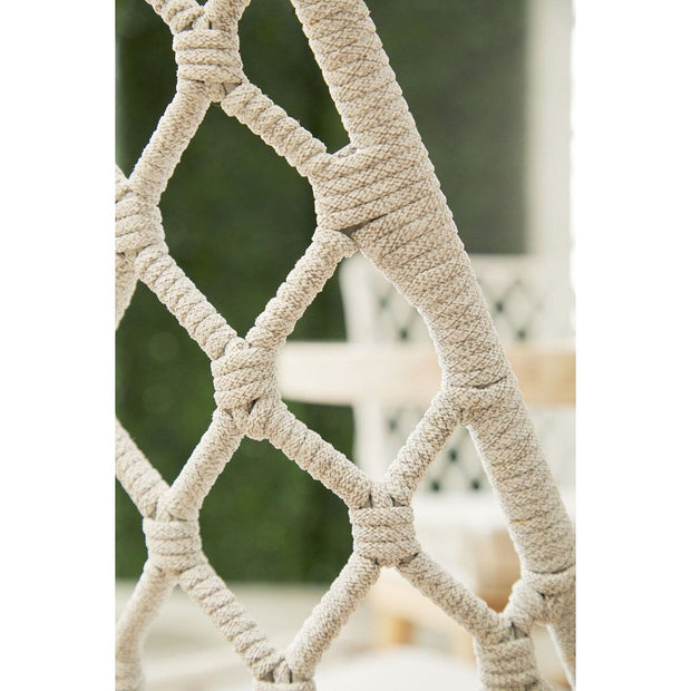 Essentials For Living Lattis Outdoor Dining Chair ~ White Speckle Flat Rope, Performance White Speckle, Gray Teak