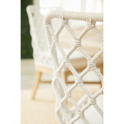 Essentials For Living Lattis Outdoor Dining Chair ~ White Speckle Flat Rope, Performance White Speckle, Gray Teak