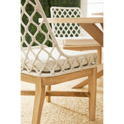 Essentials For Living Lattis Outdoor Dining Chair ~ White Speckle Flat Rope, Performance White Speckle, Gray Teak