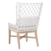 Essentials For Living Lattis Outdoor Wing Chair~ White Speckle Flat Rope, Performance White Speckle, Gray Teak